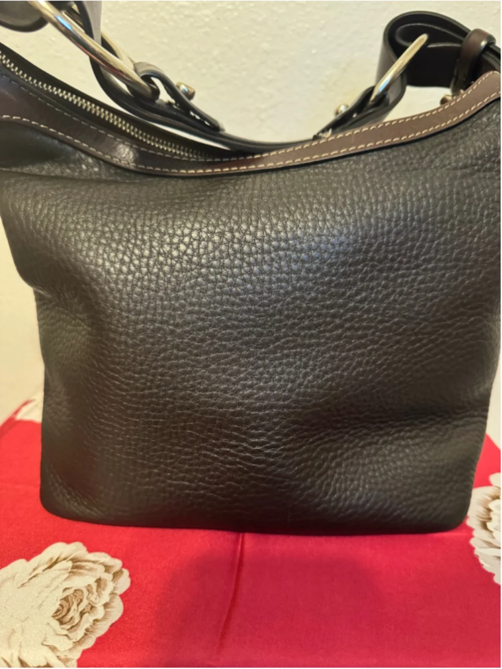 Dooney & Bourke black pebble leather HObO shoulder bag